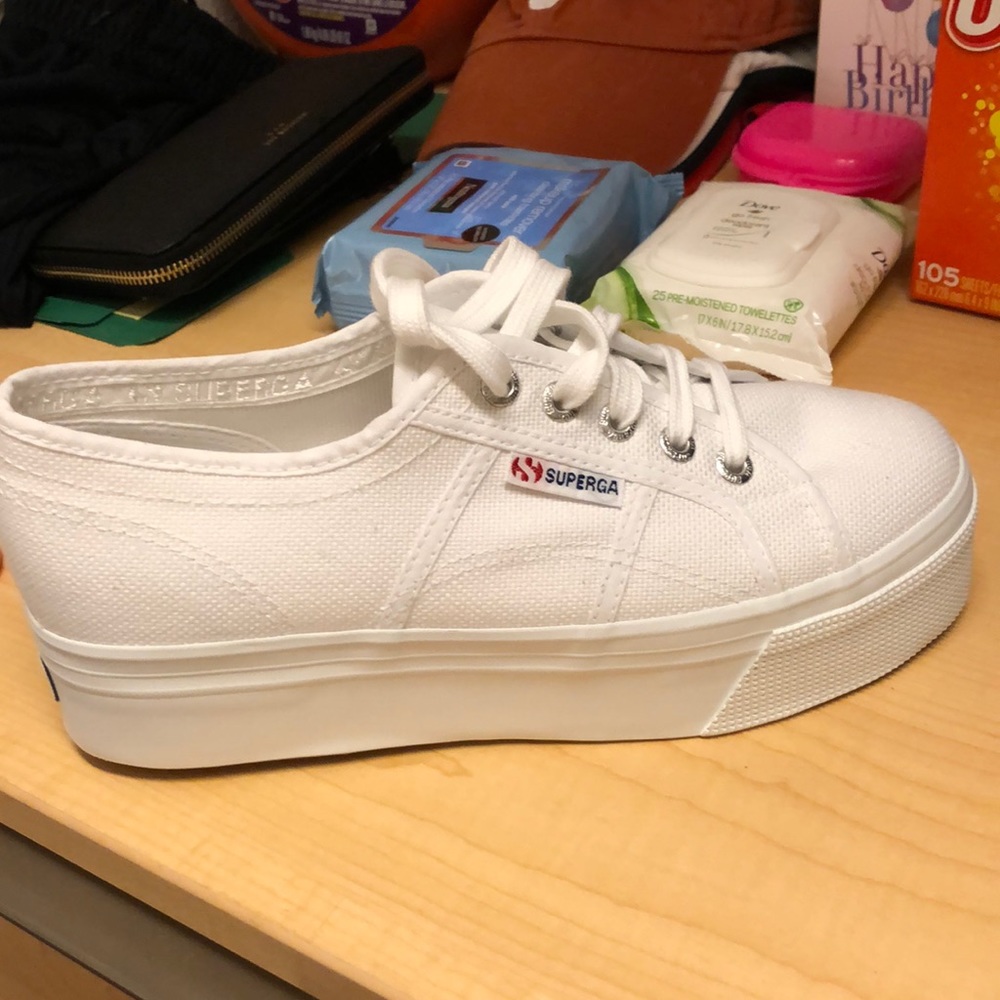 Women’s Superga platforms white BRAND NEW
